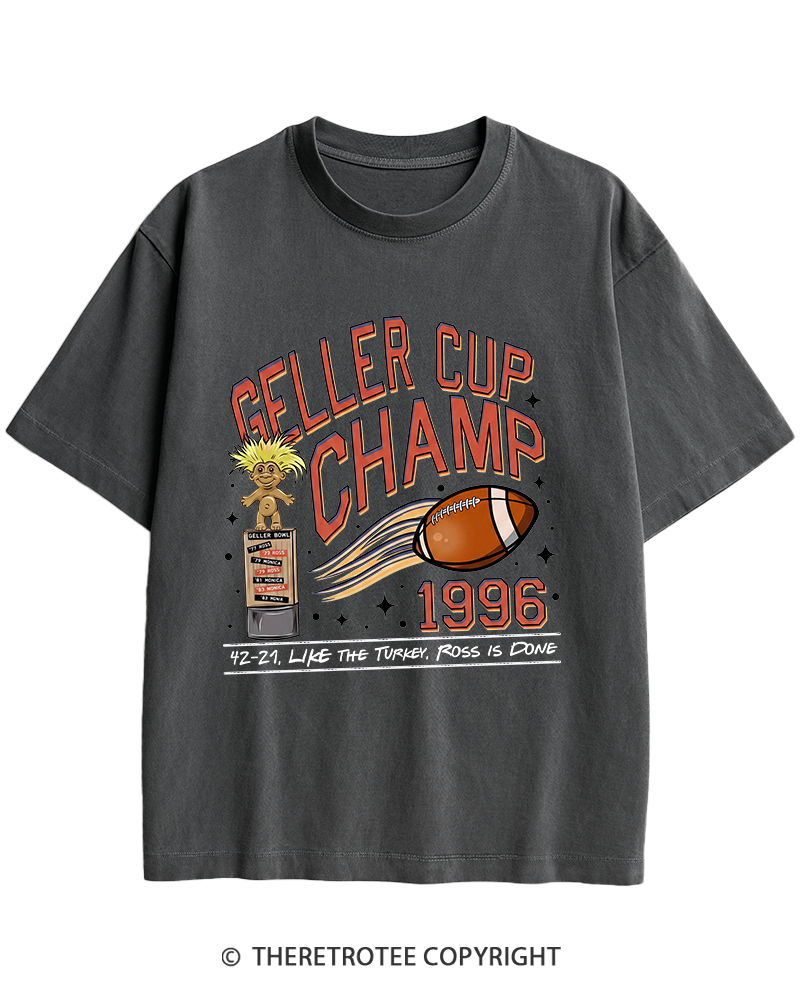 TheRetroTee Geller Bowl 1990s Heavy Cotton T-Shirt