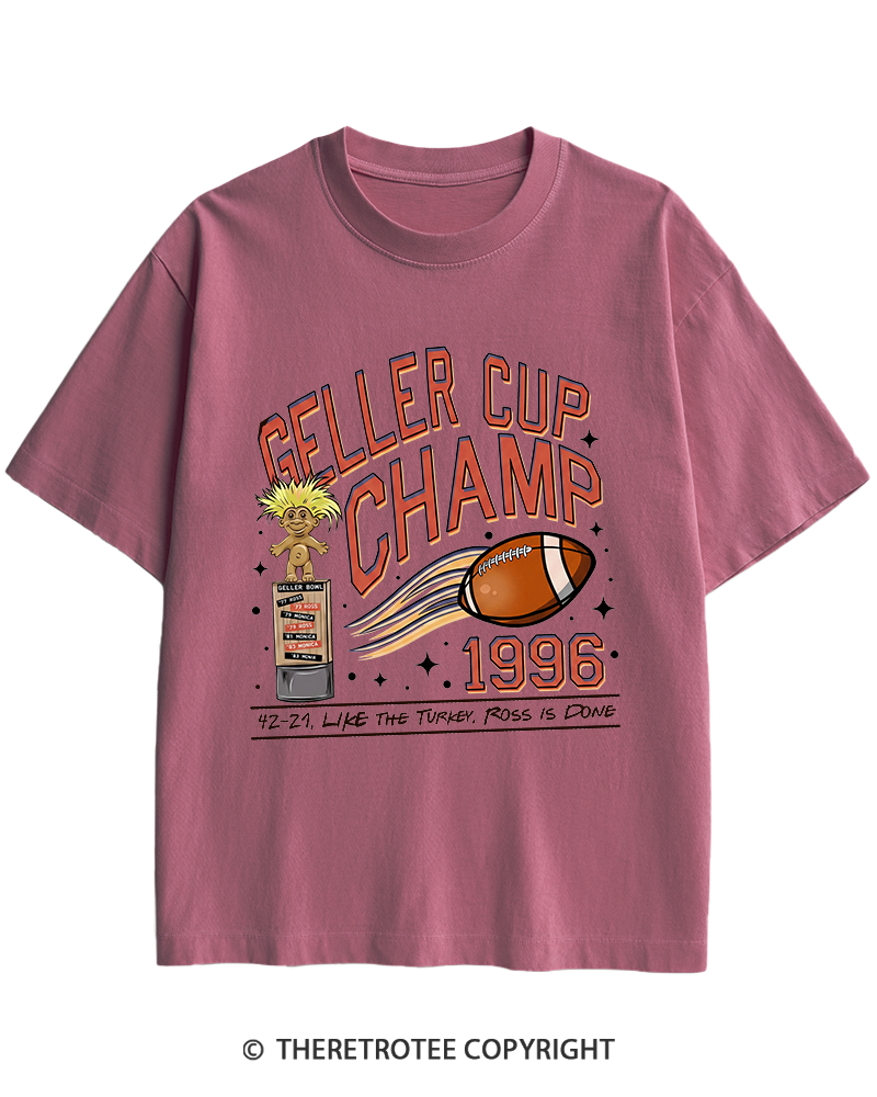 TheRetroTee Geller Bowl 1990s Heavy Cotton T-Shirt