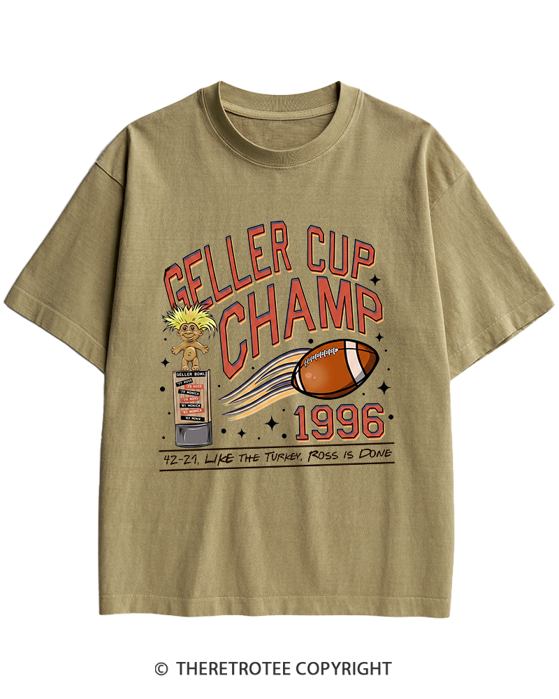 TheRetroTee Geller Bowl 1990s Heavy Cotton T-Shirt