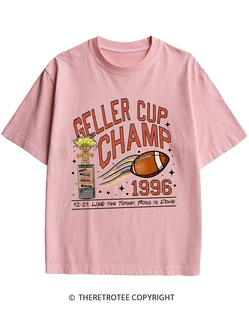 TheRetroTee Geller Bowl 1990s Heavy Cotton T-Shirt