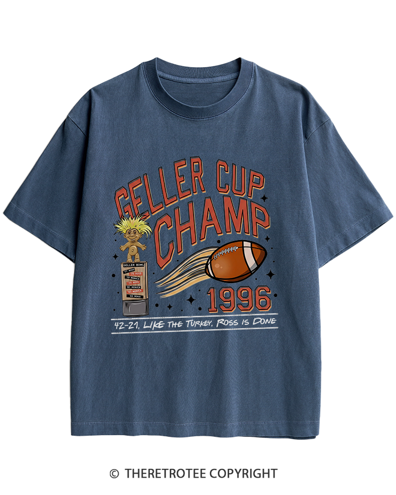 TheRetroTee Geller Bowl 1990s Heavy Cotton T-Shirt