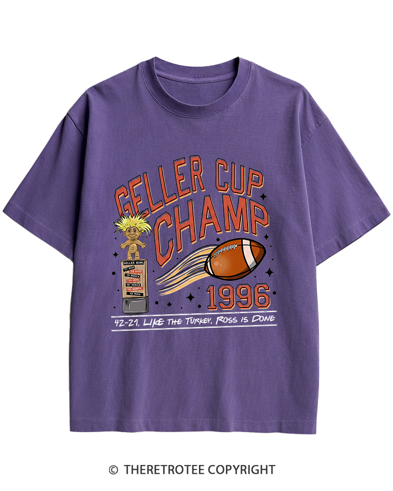 TheRetroTee Geller Bowl 1990s Heavy Cotton T-Shirt