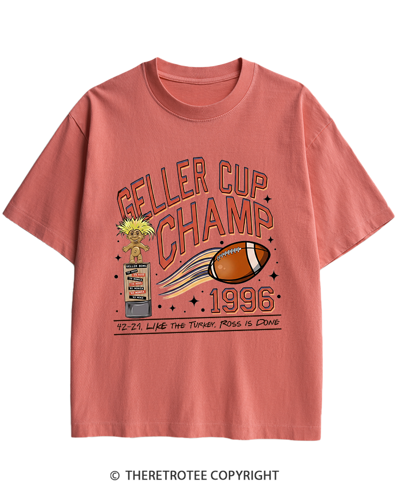 TheRetroTee Geller Bowl 1990s Heavy Cotton T-Shirt