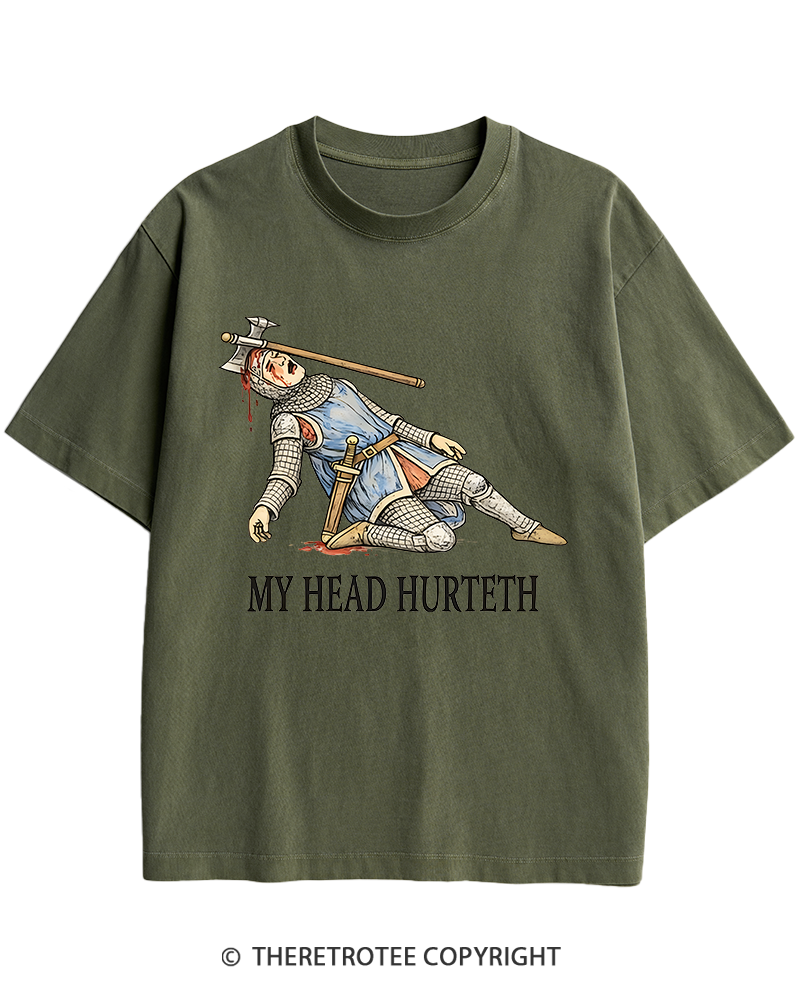 TheRetroTee My Head Hurteth Heavy Cotton T-Shirt