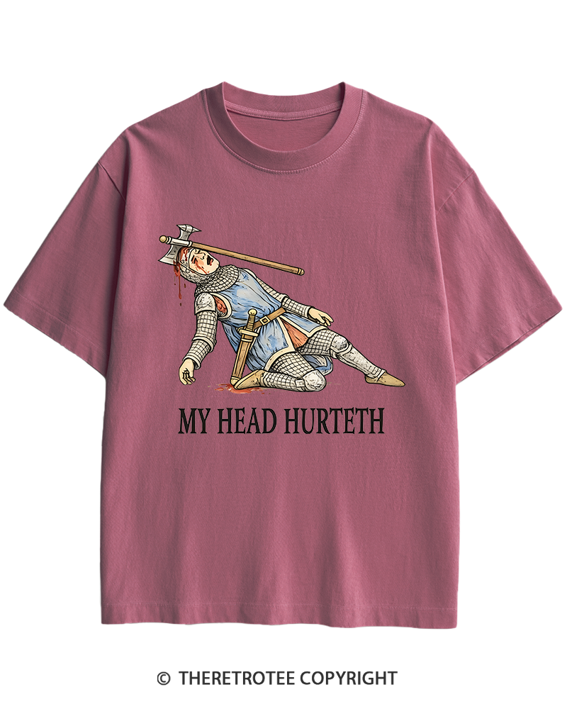 TheRetroTee My Head Hurteth Heavy Cotton T-Shirt