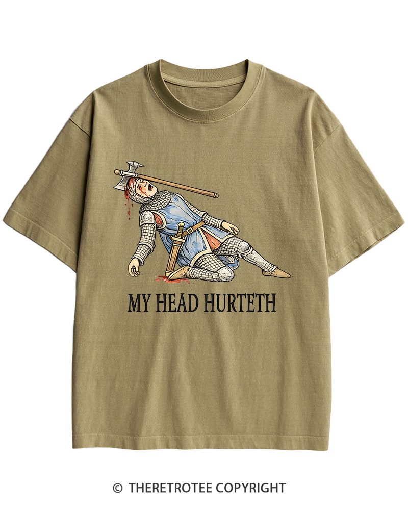 TheRetroTee My Head Hurteth Heavy Cotton T-Shirt