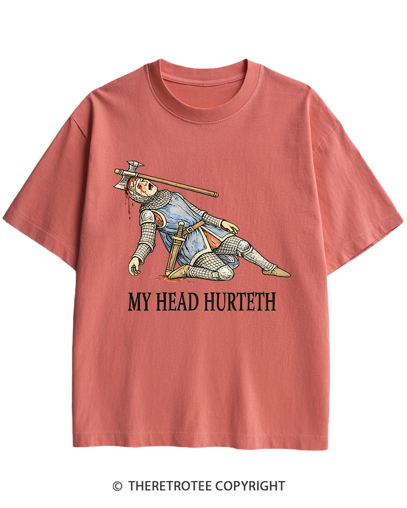 TheRetroTee My Head Hurteth Heavy Cotton T-Shirt