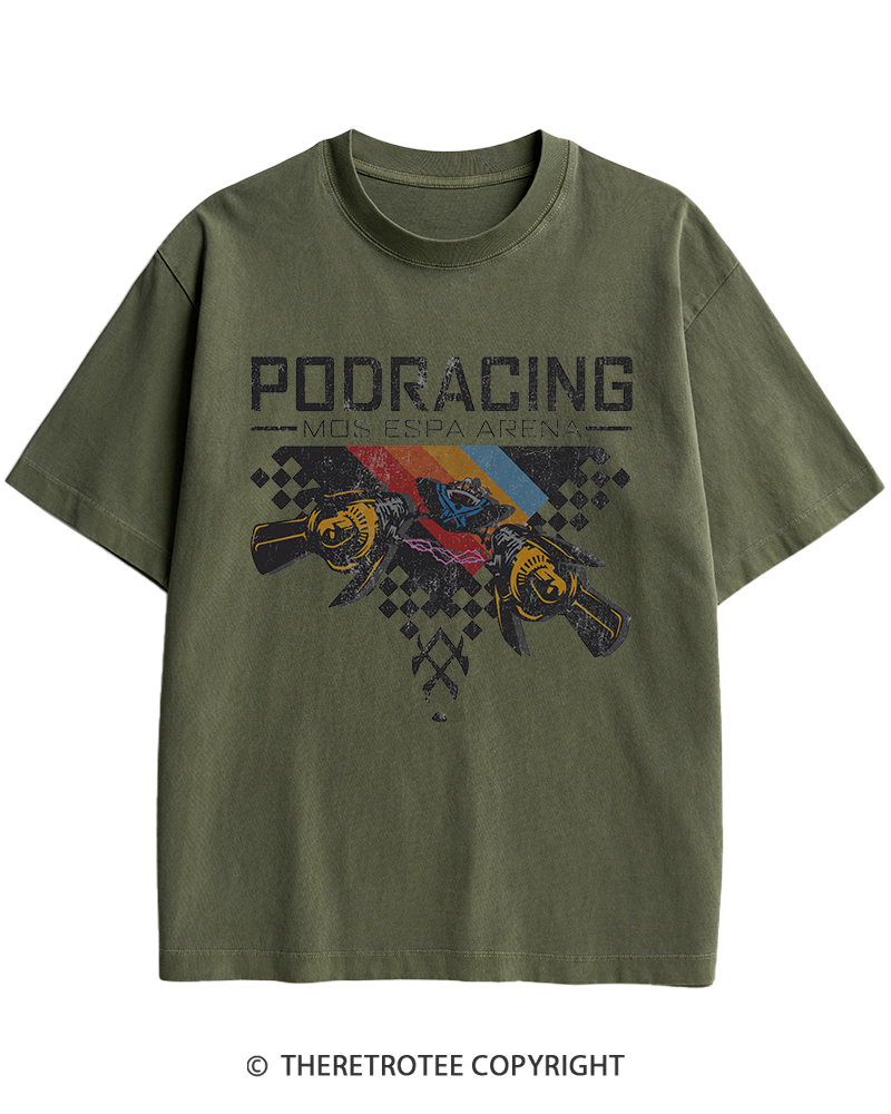 TheRetroTee Desert Speed Racing 1980s Heavy Cotton T-Shirt