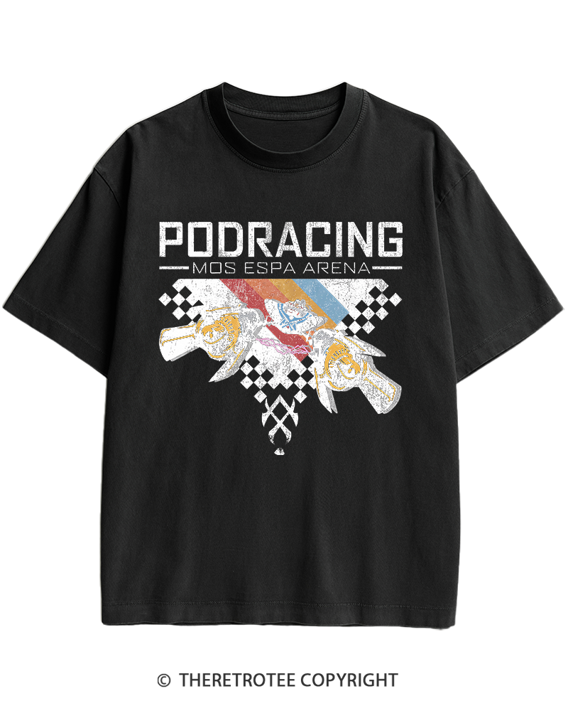 TheRetroTee Desert Speed Racing 1980s Heavy Cotton T-Shirt