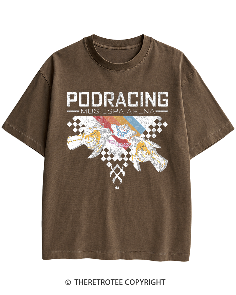 TheRetroTee Desert Speed Racing 1980s Heavy Cotton T-Shirt
