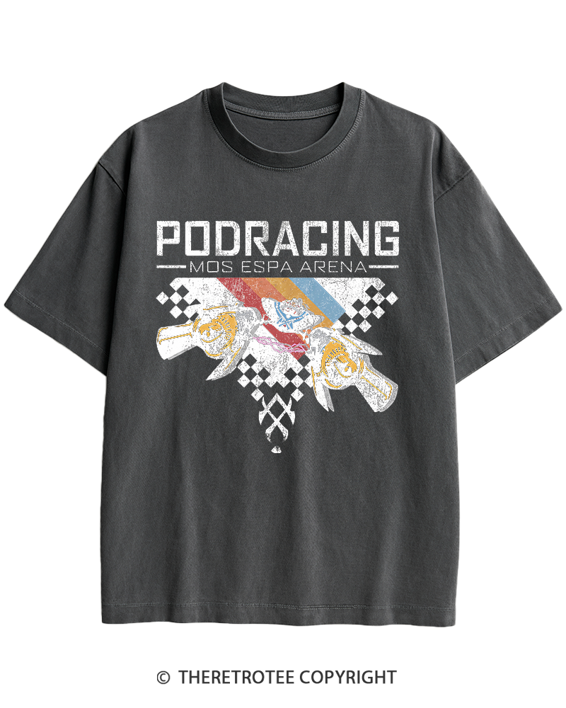 TheRetroTee Desert Speed Racing 1980s Heavy Cotton T-Shirt