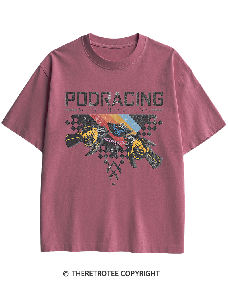 TheRetroTee Desert Speed Racing 1980s Heavy Cotton T-Shirt