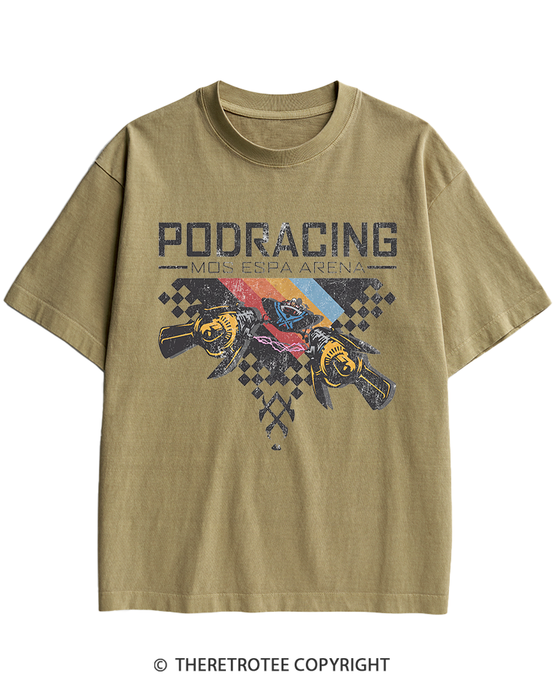TheRetroTee Desert Speed Racing 1980s Heavy Cotton T-Shirt