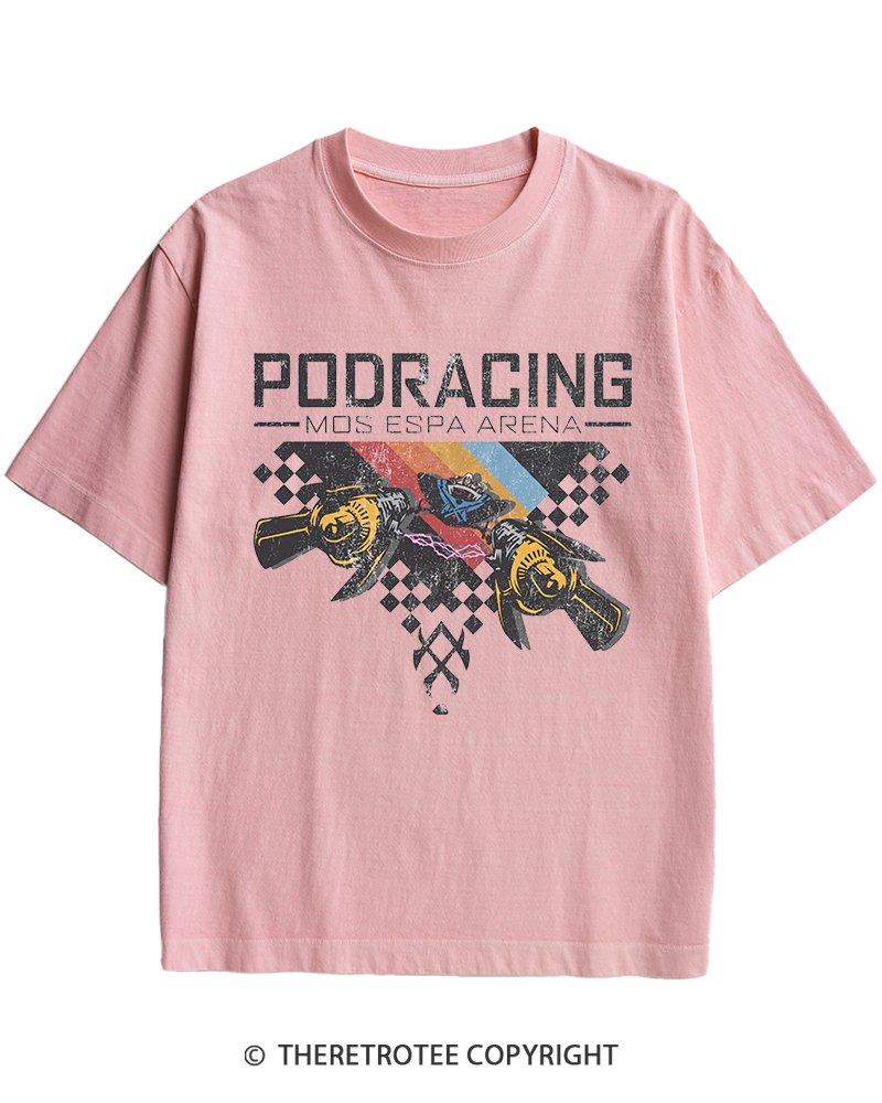 TheRetroTee Desert Speed Racing 1980s Heavy Cotton T-Shirt