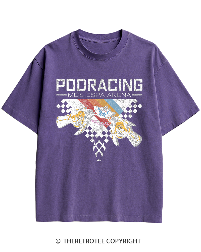 TheRetroTee Desert Speed Racing 1980s Heavy Cotton T-Shirt