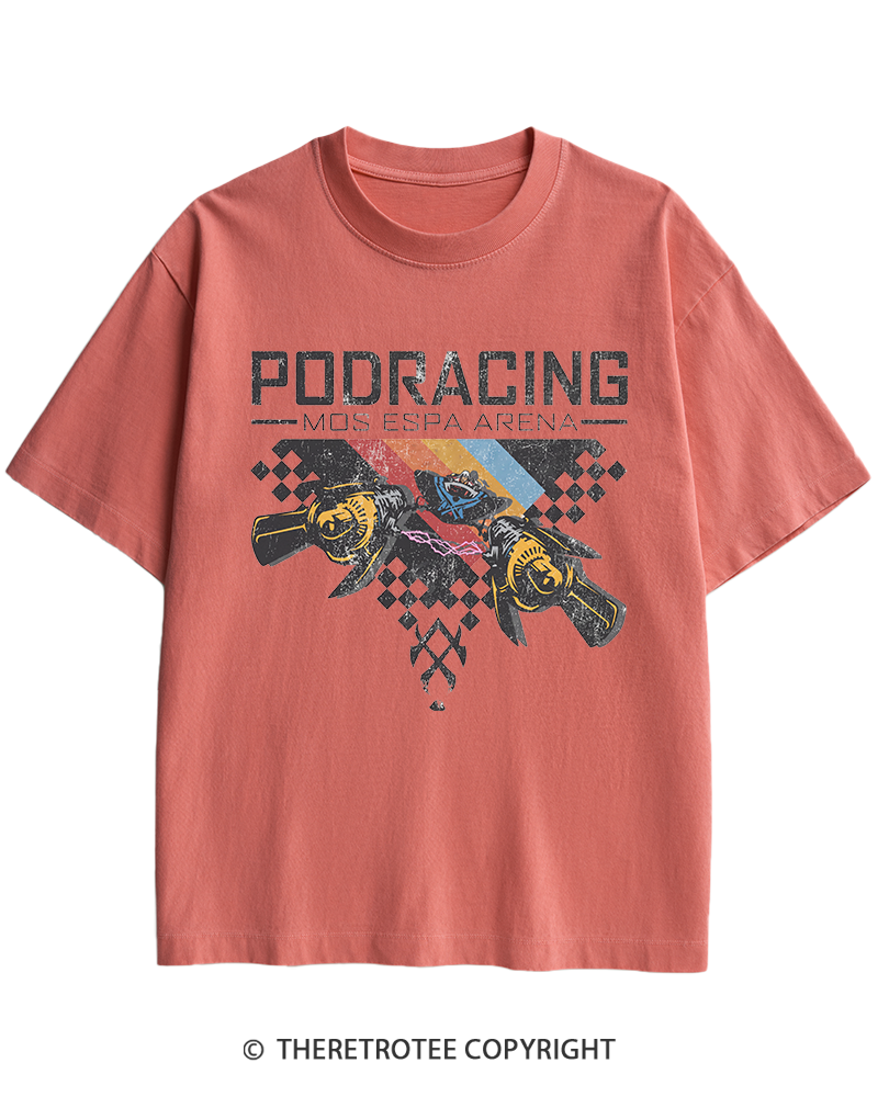 TheRetroTee Desert Speed Racing 1980s Heavy Cotton T-Shirt