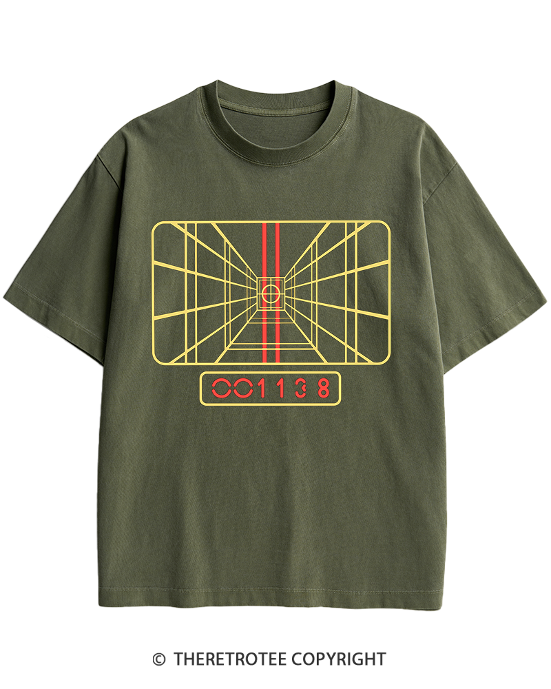 TheRetroTee Stay On Target 1980s Heavy Cotton T-Shirt