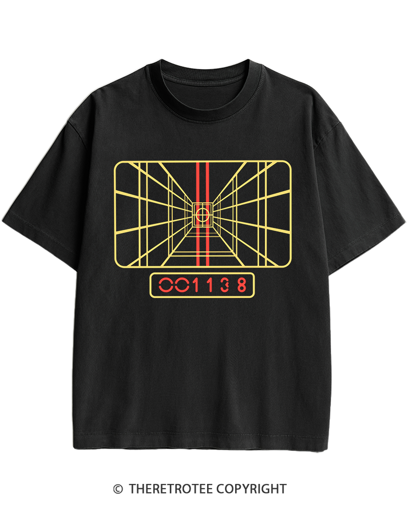 TheRetroTee Stay On Target 1980s Heavy Cotton T-Shirt