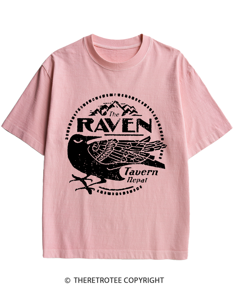 TheRetroTee Raven Tavern 1980s Heavy Cotton T-Shirt