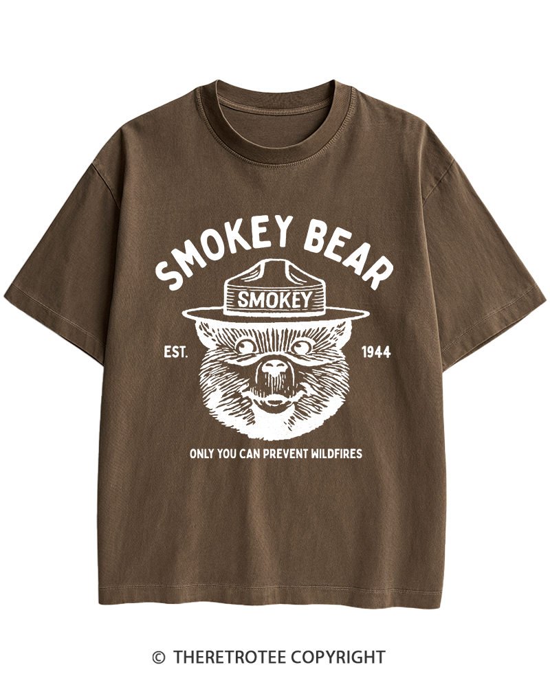 TheRetroTee Only You Can Prevent Wildfires 1960s Heavy Cotton T-Shirt