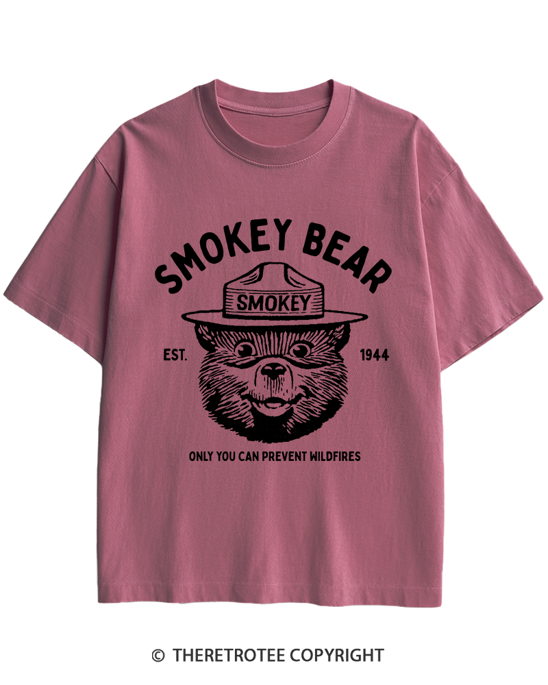TheRetroTee Only You Can Prevent Wildfires 1960s Heavy Cotton T-Shirt