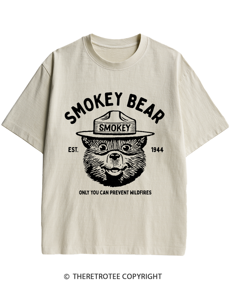 TheRetroTee Only You Can Prevent Wildfires 1960s Heavy Cotton T-Shirt