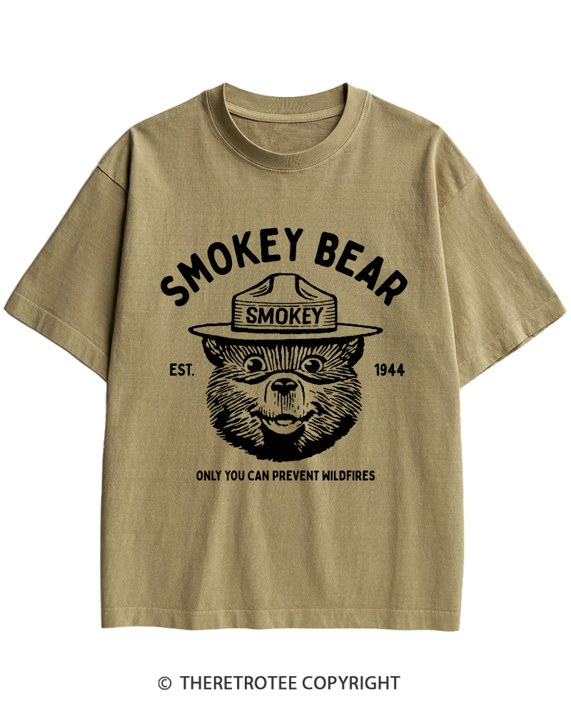 TheRetroTee Only You Can Prevent Wildfires 1960s Heavy Cotton T-Shirt