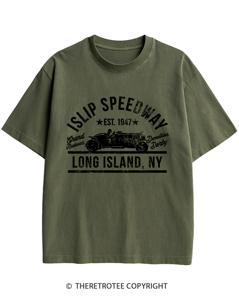 TheRetroTee Islip Speedway 1960s Heavy Cotton T-Shirt