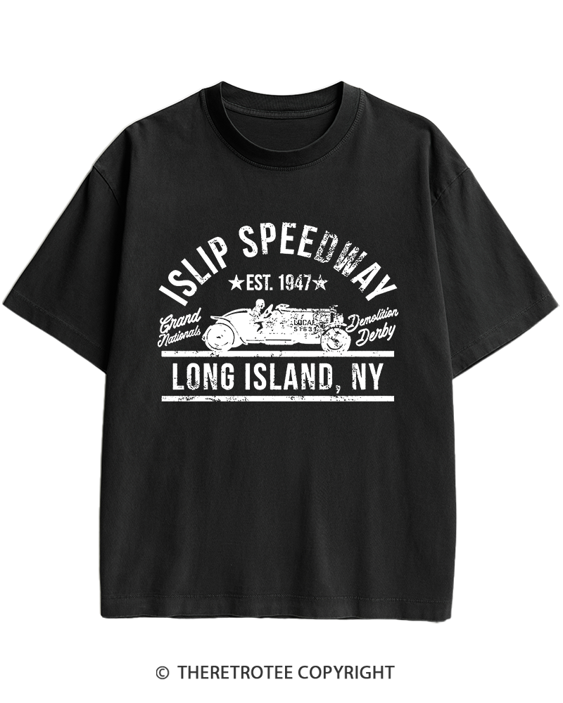 TheRetroTee Islip Speedway 1960s Heavy Cotton T-Shirt