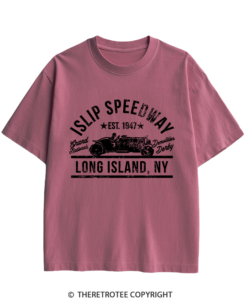 TheRetroTee Islip Speedway 1960s Heavy Cotton T-Shirt