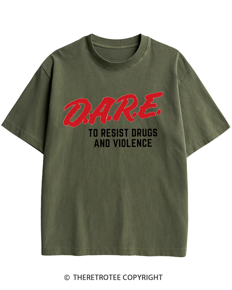 TheRetroTee Drug Abuse Resistance Education 1980s Heavy Cotton T-Shirt