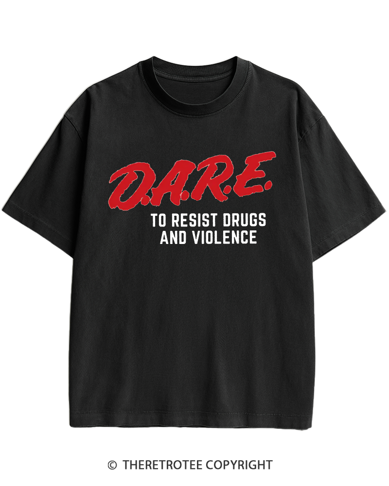 TheRetroTee Drug Abuse Resistance Education 1980s Heavy Cotton T-Shirt