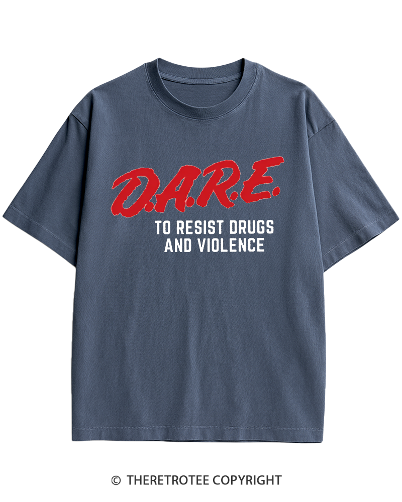 TheRetroTee Drug Abuse Resistance Education 1980s Heavy Cotton T-Shirt