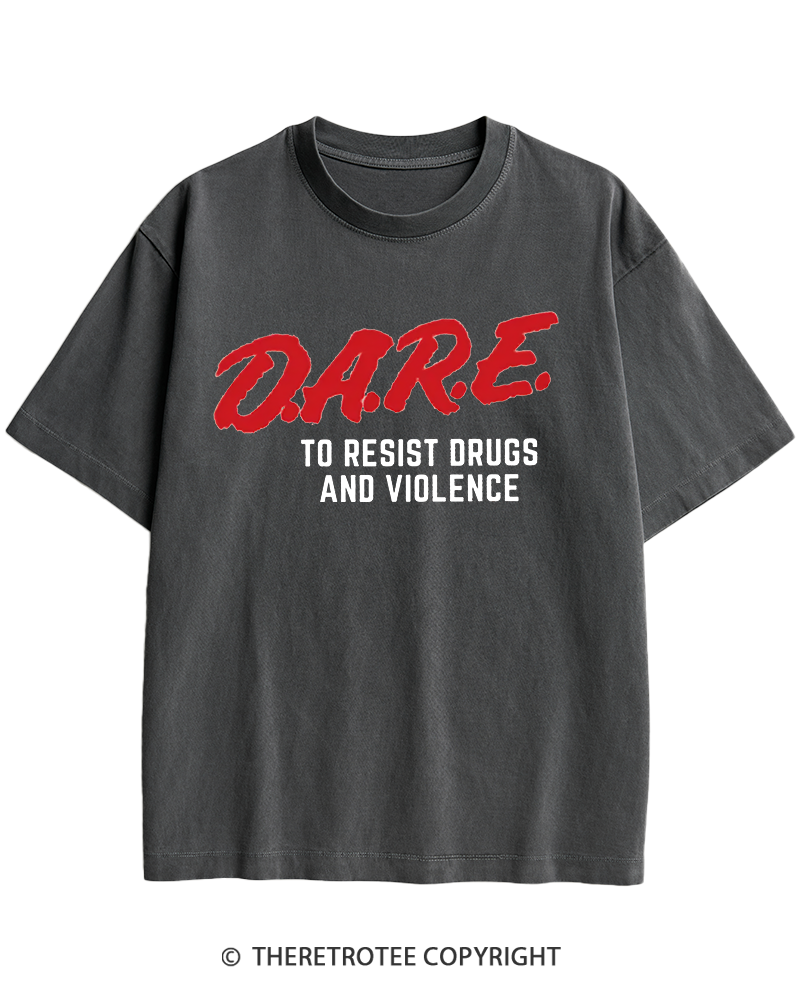 TheRetroTee Drug Abuse Resistance Education 1980s Heavy Cotton T-Shirt