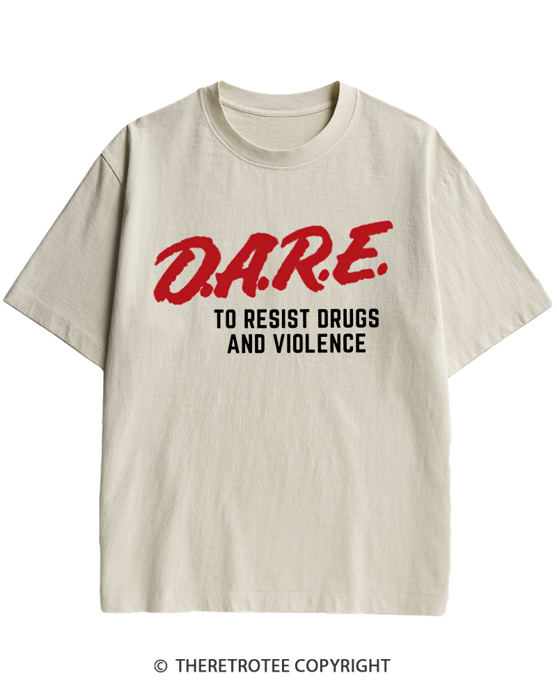TheRetroTee Drug Abuse Resistance Education 1980s Heavy Cotton T-Shirt