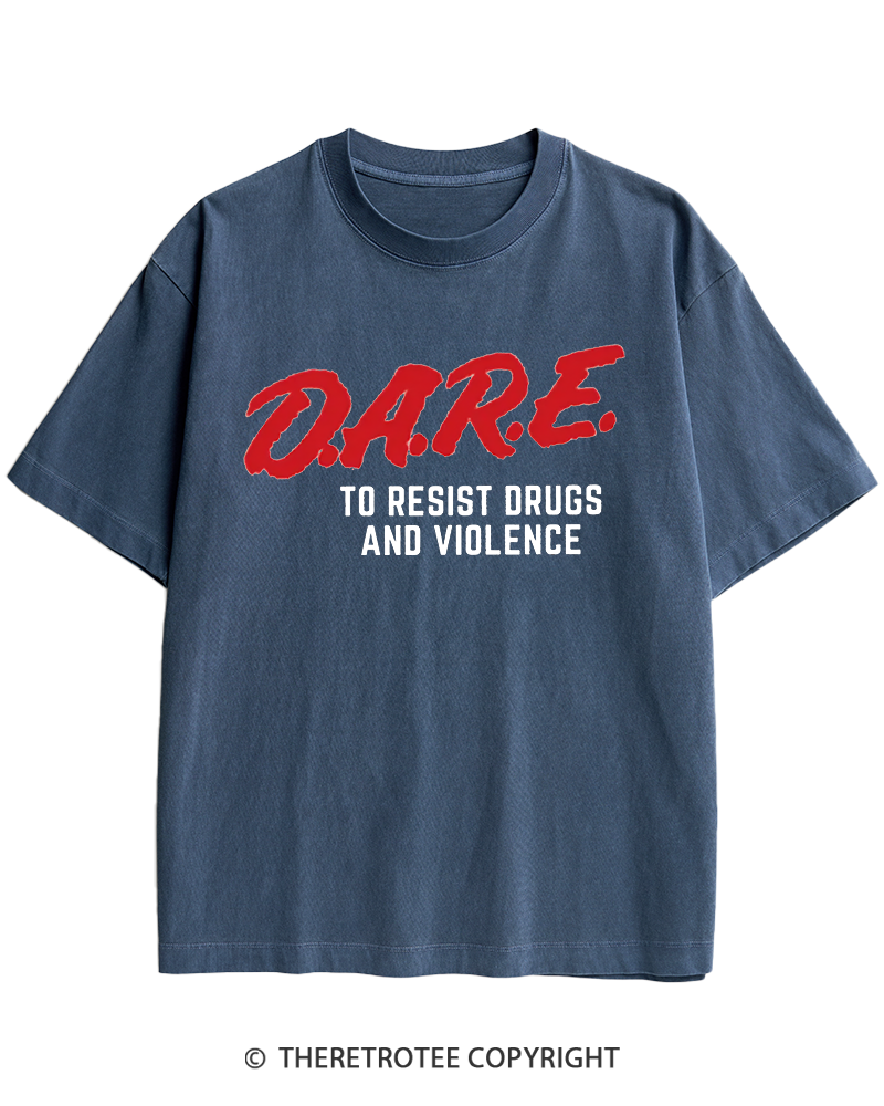 TheRetroTee Drug Abuse Resistance Education 1980s Heavy Cotton T-Shirt