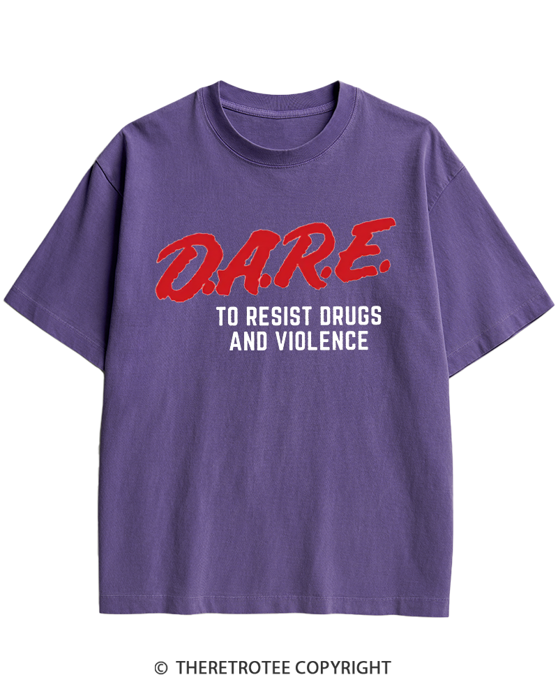 TheRetroTee Drug Abuse Resistance Education 1980s Heavy Cotton T-Shirt