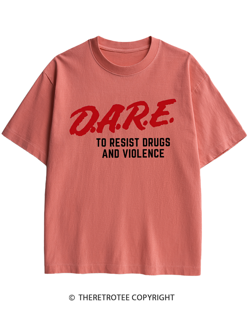 TheRetroTee Drug Abuse Resistance Education 1980s Heavy Cotton T-Shirt