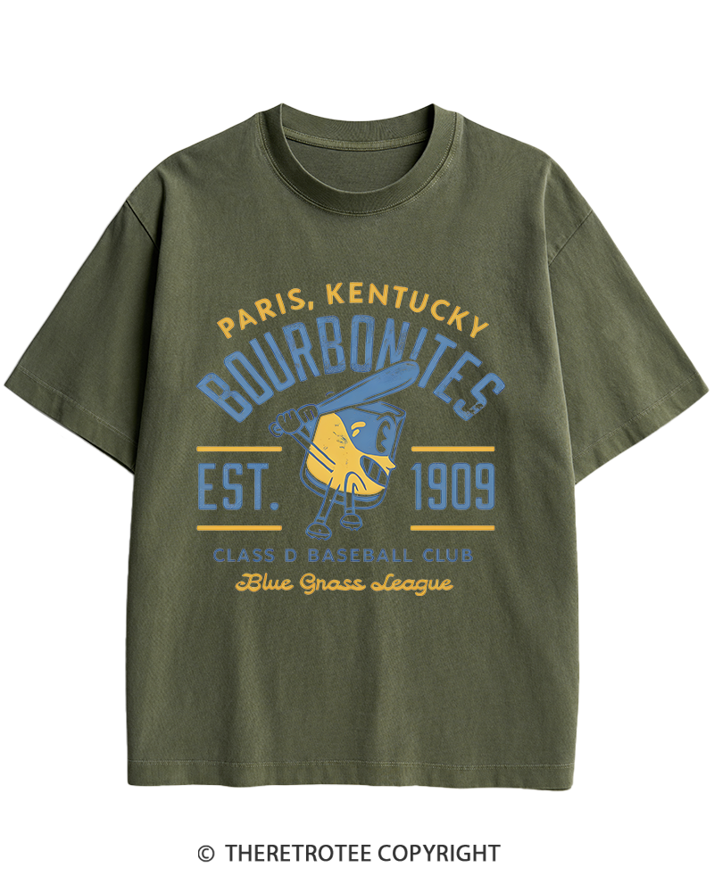 TheRetroTee 1900s Bourbon League Slugger Retro Heavy Cotton T-Shirt