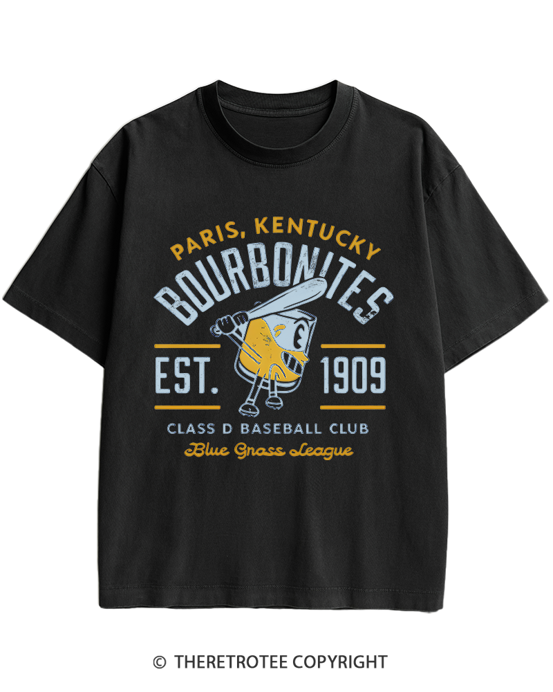 TheRetroTee 1900s Bourbon League Slugger Retro Heavy Cotton T-Shirt