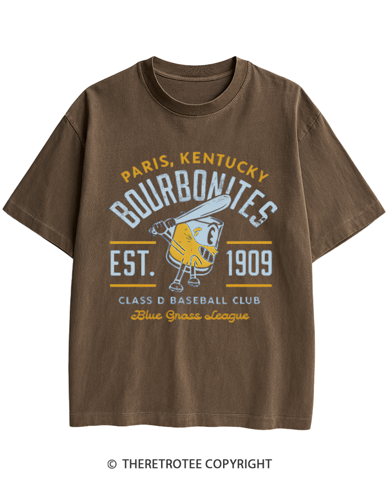 TheRetroTee 1900s Bourbon League Slugger Retro Heavy Cotton T-Shirt