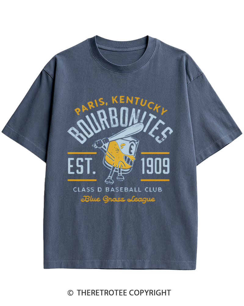 TheRetroTee 1900s Bourbon League Slugger Retro Heavy Cotton T-Shirt