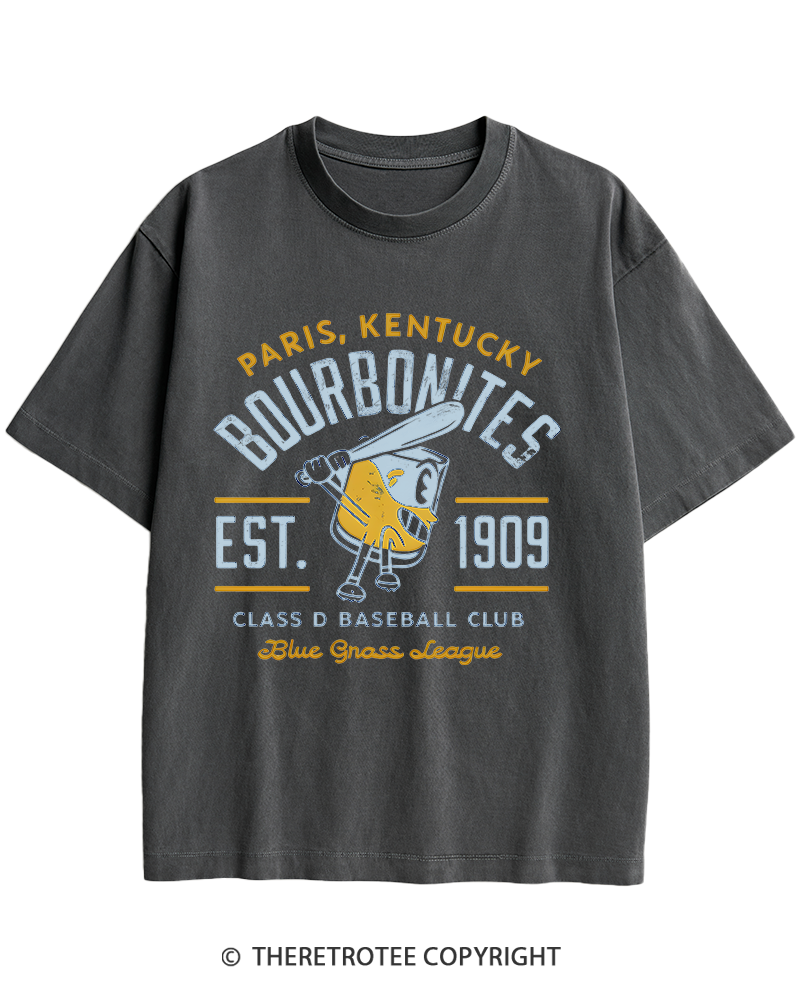 TheRetroTee 1900s Bourbon League Slugger Retro Heavy Cotton T-Shirt