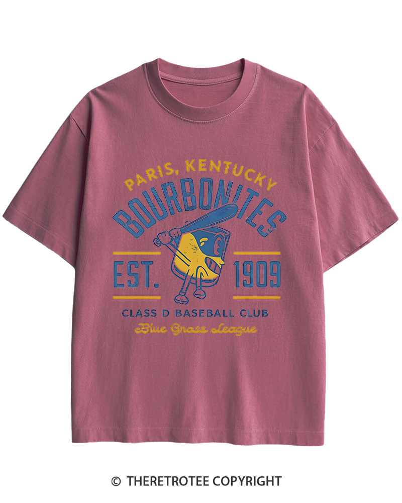 TheRetroTee 1900s Bourbon League Slugger Retro Heavy Cotton T-Shirt