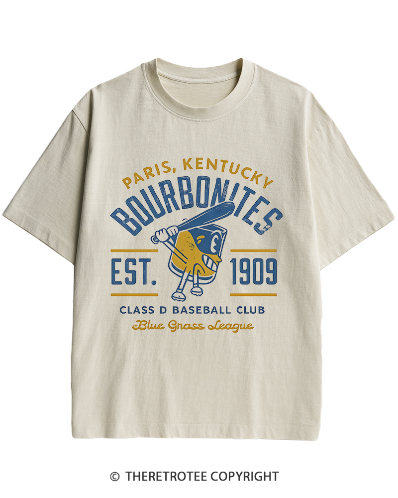 TheRetroTee 1900s Bourbon League Slugger Retro Heavy Cotton T-Shirt