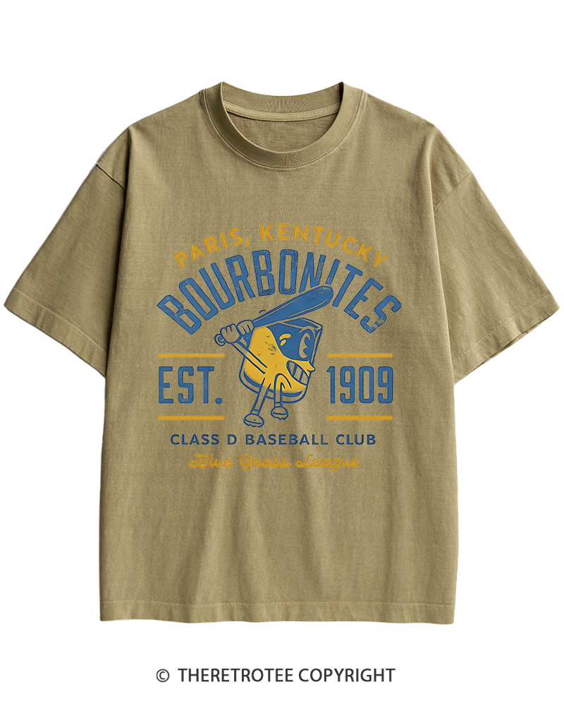 TheRetroTee 1900s Bourbon League Slugger Retro Heavy Cotton T-Shirt