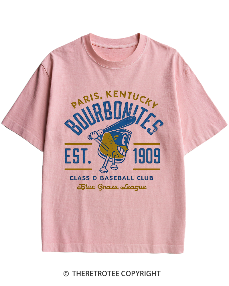 TheRetroTee 1900s Bourbon League Slugger Retro Heavy Cotton T-Shirt