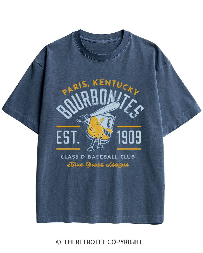 TheRetroTee 1900s Bourbon League Slugger Retro Heavy Cotton T-Shirt
