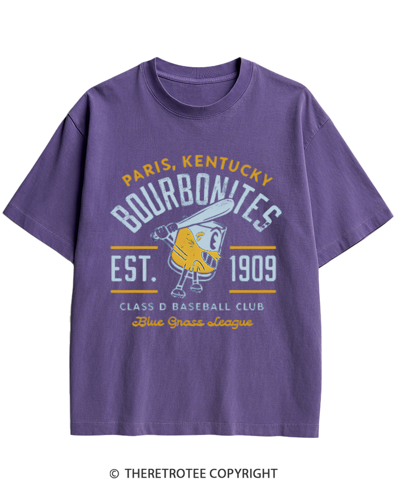 TheRetroTee 1900s Bourbon League Slugger Retro Heavy Cotton T-Shirt