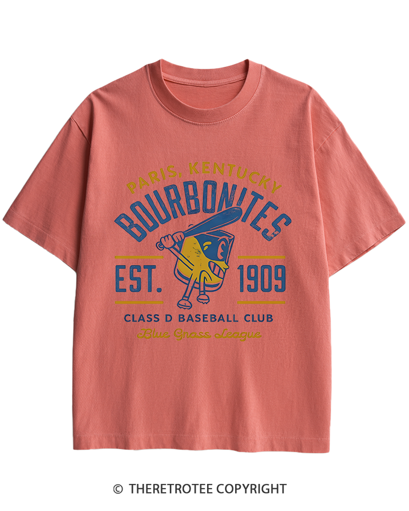 TheRetroTee 1900s Bourbon League Slugger Retro Heavy Cotton T-Shirt